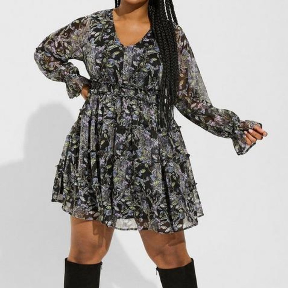 TORRID | Mini Lurex Chiffon Tiered Dress
